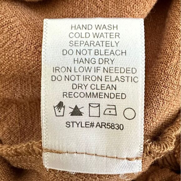 Allie Rose ~ Brown smocked strapless jumper ~ size M ~ cotton/linen blend - Picture 9 of 16